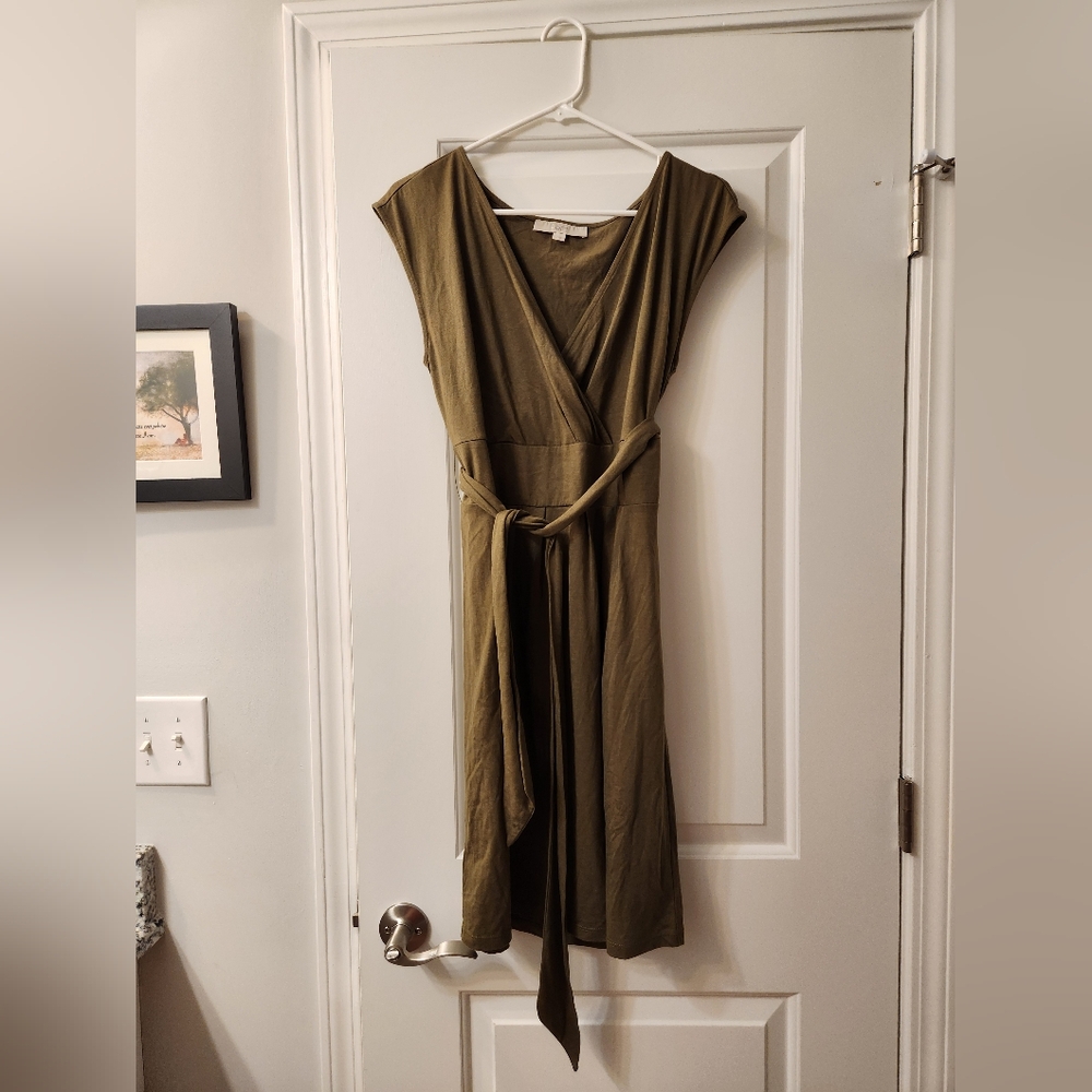 LOFT Khaki Wrap Dress